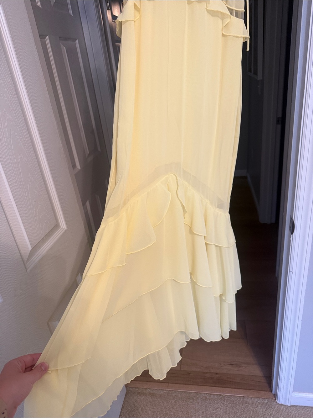 Hello Molly Pale Yellow Ruffle Midi Dress - Picture 5 of 6